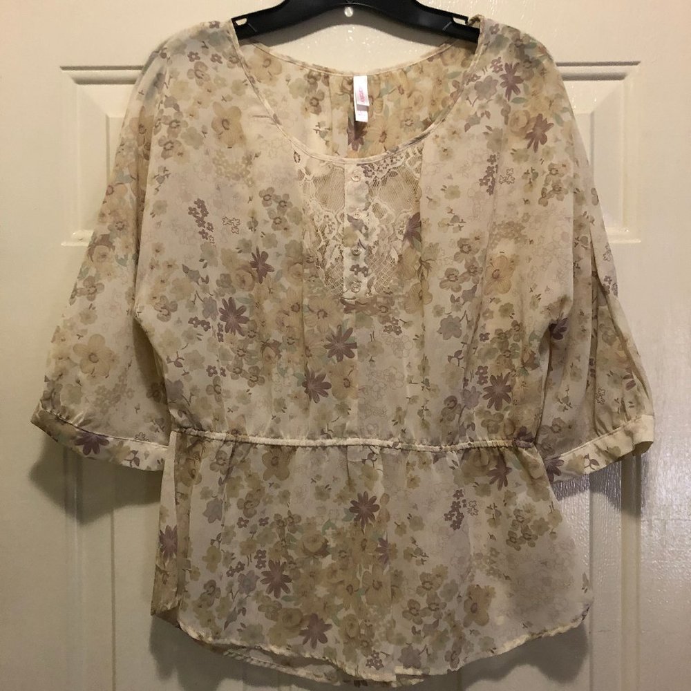 Sheer Floral Exhiliration Top